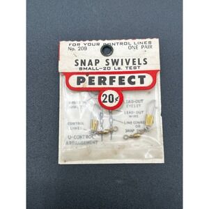 Vtg Perfect Snap Swivels No 209 Small 20 Lb Test Control Line NIB Model Airplane